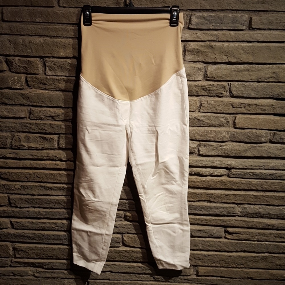 Maternity Ann Taylor Loft White skinny pants